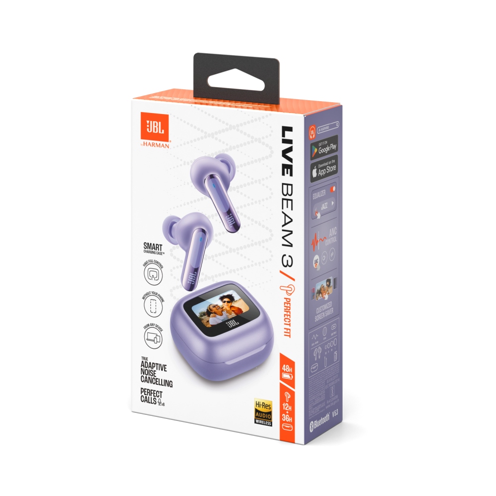 JBL LIVE BEAM 3 ワイヤレスイヤホン パープル【24時間以内発送】 Наушники JBL Live Beam 3 Purple | Покупайте в фирменном интернет